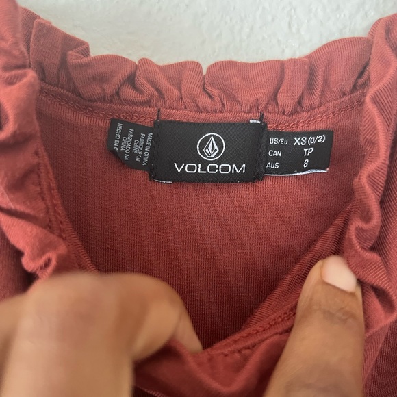 Volcom Ruffle Trim Burnt Orange Dress - Picture 3 of 3